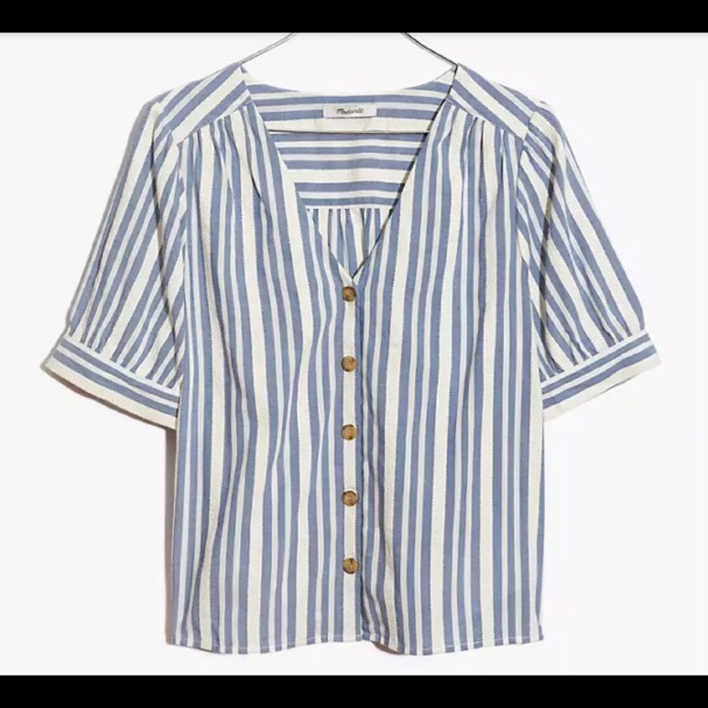 Madewell plaza button front stripe shirt